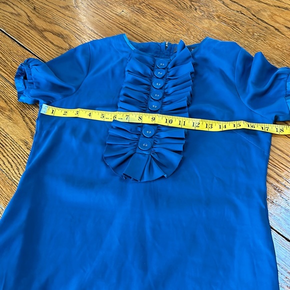 XXi jadestone blue mini dress with ruffle details.  Great condition. Size Small - Picture 8 of 13